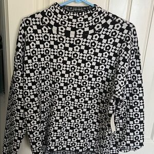 Anthropologie new long sleeve black and white top